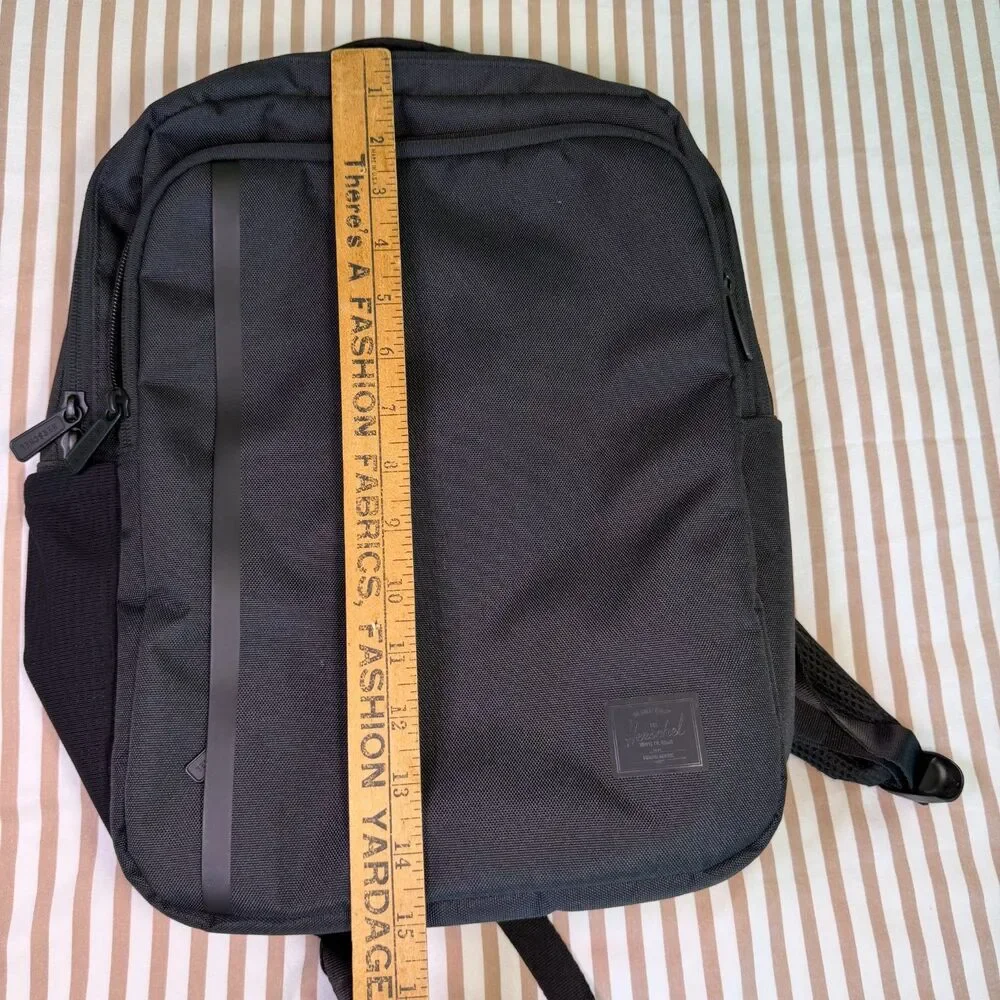 Herschel Supply Co Black Tech Laptop Backpack Travel Work School Fleece Lined